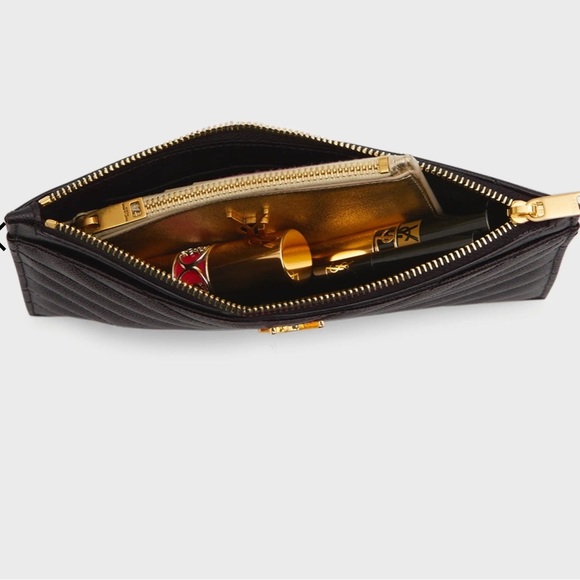 Yves Saint Laurent all black monogram clutch / crossbody - Picture 10 of 11